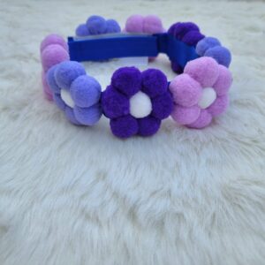 Purple Monochrome Pom Pom Flower Collar