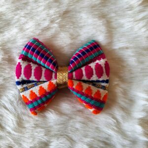 Pink-Orange Jacquard Bow