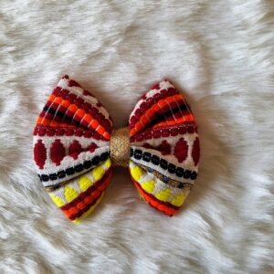 Orange-Red-Yellow Jacquard Bow