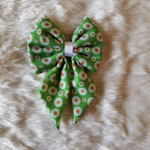Light Green with Flower Summer Print Bow Tie