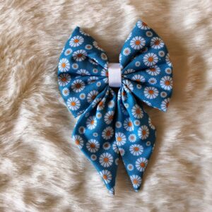 Blue with Flower Summer Print Bow Tie