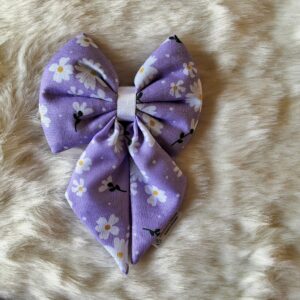 Light Purple with Flower Summer Print Bow Tie