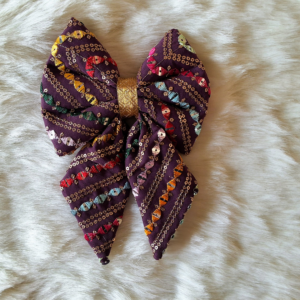 Purple Brocade Bow Tie