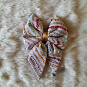 White Brocade Bow Tie